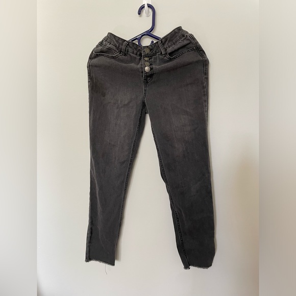 WOMENS PETITE DISTRESSED BLACK SKINNY JEANS 00 ARTIST PANTS WORK PANTS 🍀 2 - Picture 4 of 7